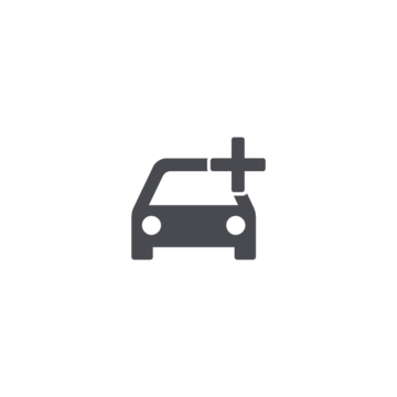 Symbol eines Autos mit einem Pluszeichen, das auf eine positive Veränderung oder Unterstützung hinweist.