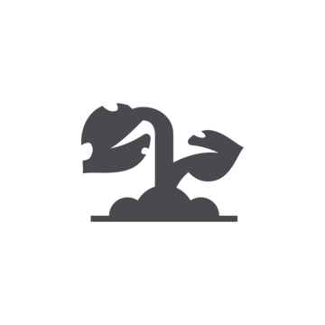 Kleine Pflanze mit einem Hauptstamm und zwei grünlichen Blättern, aus der Erde wachsend.