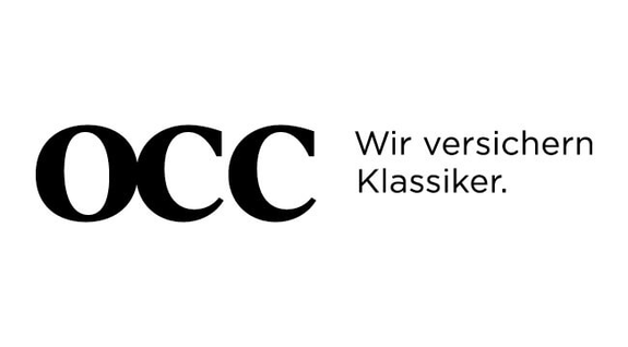 Logo der OCC mit dem Slogan „Wir versichern Klassiker.“ in moderner Schrift.